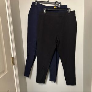 Philosophy Pants Black Navy Skinny Women’s 1X Pull On Bundle Of 2 Pants Career